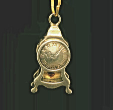 Fine Silver Clock Pendant