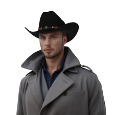 Premium Handcrafted Felt Wool Cowboy Hat - Wide Brim, Unisex Western Style Hat