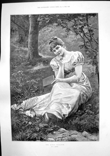 Old print first romance - old,
