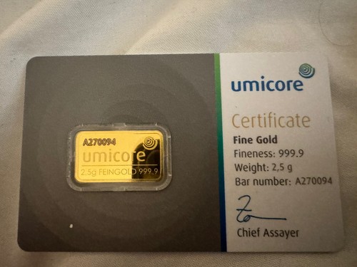 Umicore gold bar - 2.5g, carat