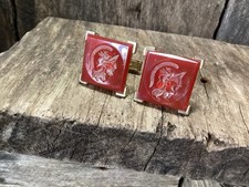 Vintage Carnelian Cufflinks Roman Soldier Centurion Gladiator