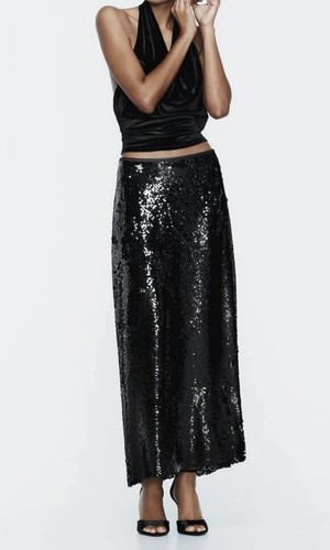Zara black long sequin - long,