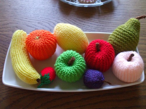 Hand knitted food asstd - 9,
