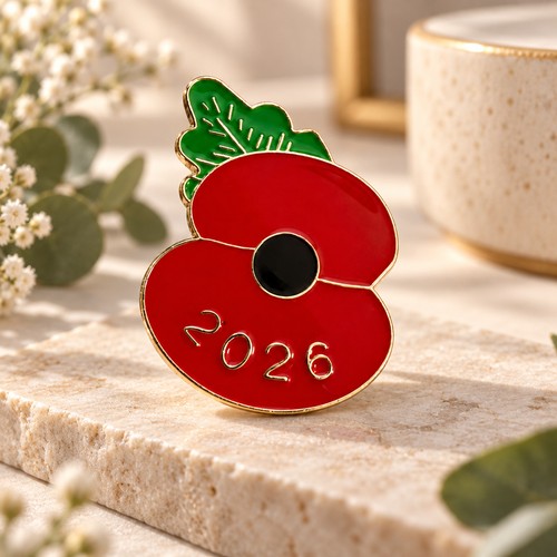 2026 red flower brooch enamel - 2026,