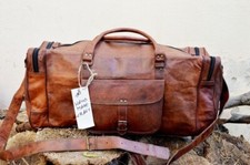 Leather Bag Travel Weekend Luggage Large Gym Holdall Duffle Duffel Genuine New