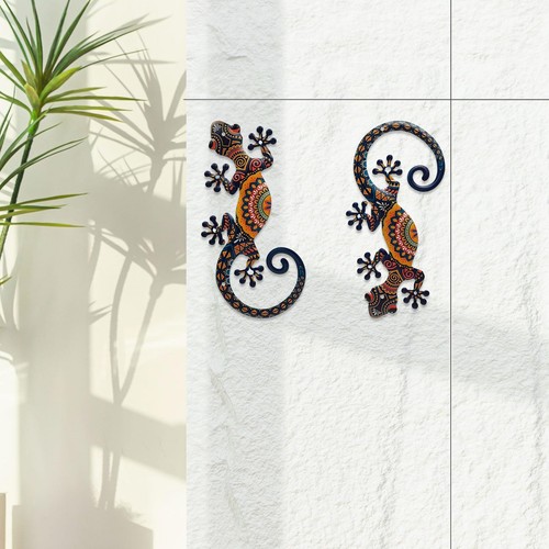 Gecko wall decor - 2x,