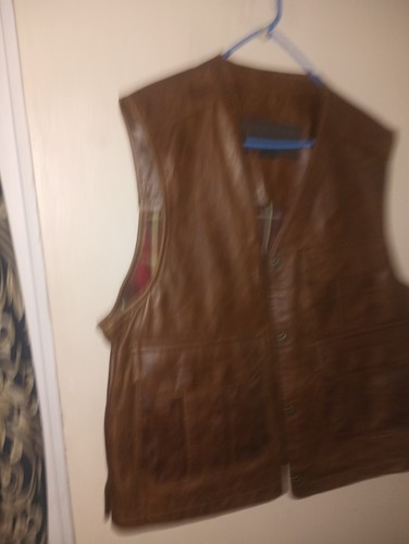 Leather timberland vest - vest, men