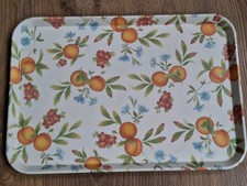 Vintage 1980s Cloverleaf Peaches & Cream Lap Tray 17" X 12" Great Condition
