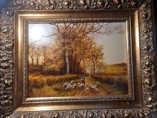 Oil painting landscape with
