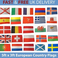 5ft x 3ft European Eurovision Country Flag Huge Choice FREE UK Delivery!