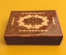Italian Vintage Inlaid Wooden Jewellery / Trinket Box