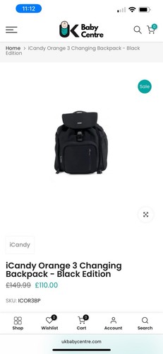 Icandy orange changing bag - orange,