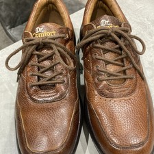 DR COMFORT Robert Leather Orthopedic Walking Oxford Shoes Brown Mens Size 11.5