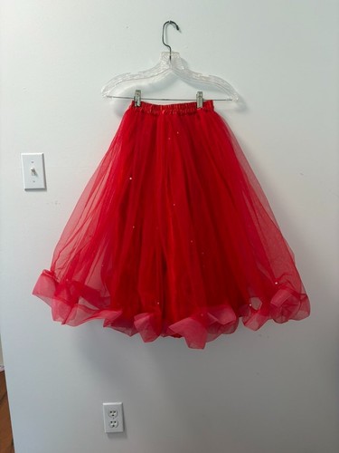 Red tulle maxi - red,