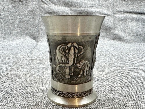 Vintage pewter old elephant - pewter,