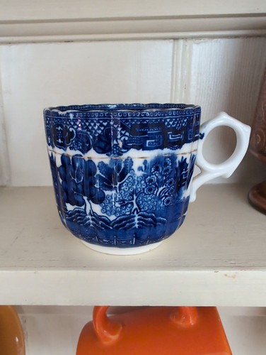 Vintage blue willow - blue, gilded