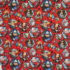 100% Cotton Fabric Digital Marvel Avengers Superheroes Hexagons 140cm Wide