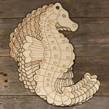 10x Wooden Seahorse Craft