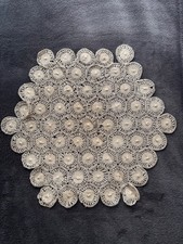 Vintage beige crochet table/decorative mat/doily  with circular pattern