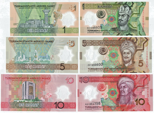 Turkmenistan set unc 5 10 - set,
