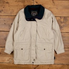 Vintage Pacific Trail Outdoor Jacket M 90s Parka Barn Chore Coat Beige Womens