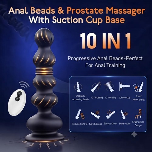 Thrusting anal butt vibrator - thrusting,