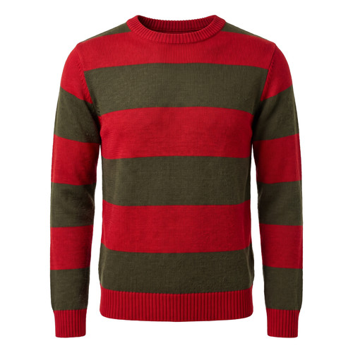 Red green knitted jumper - knitted,