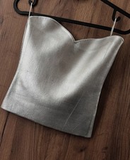 Zara Metallic Boob Tube Silver
