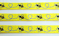 BEES vibrant yellow printed neck strap lanyard for ID, keys etc.Free UK postage.