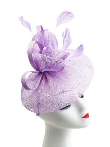 Flower feather hair hat - feather,