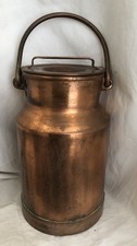 Antique / Vintage Copper (plated?) Milk Churn Top Handle With Lid 12”