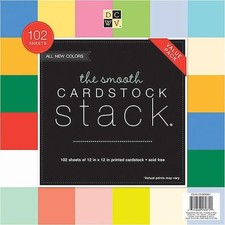 DCWV 12"x12" Single-Sided Cardstock Stack 102pcs - Smooth Solid