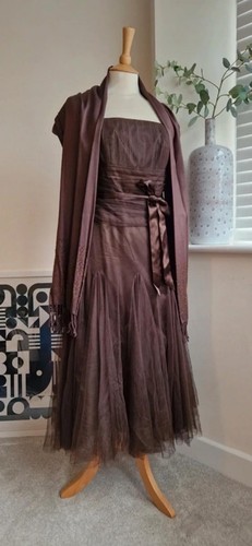 Monsoon brown bridesmaid dress