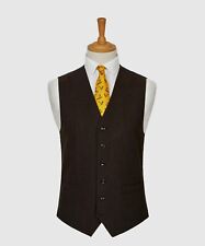 Brown Herringbone Tweed Check