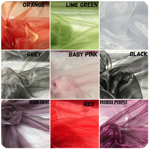 Plain sheer organza fabric - plain,