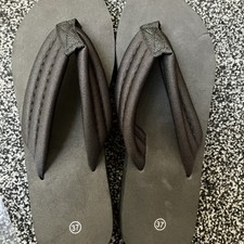 Black Wedge Style Slip Ons/ Flip Flops/ Brand New