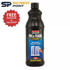 SOUDAL PVCu Frame Cleaner - Solvent Based Plastic Windows Doors - 1 Litre