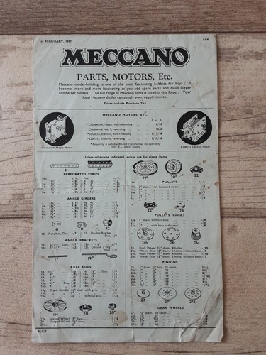 Meccano 1957 spare parts - 1957,