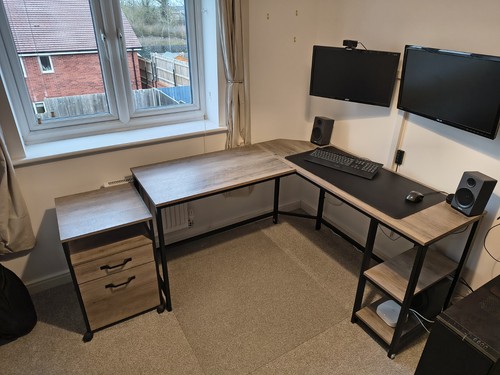 Shaped corner desk with - l-shaped,