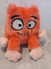 Adopt a plush - cuddly soft toy monster, pink, approx 7 inches sitting