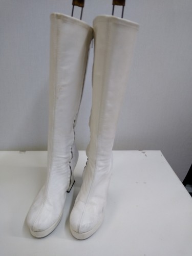 White leather 1970s style - leather,