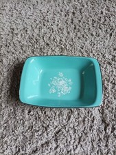 Midwinter Stylecraft Turquoise Fashion Shape Small Dish, Crazing On Back