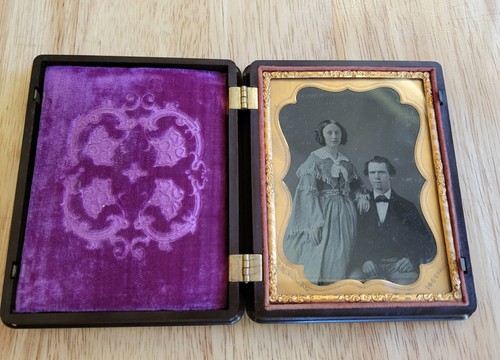 Ambrotype plate man woman - ambrotype,