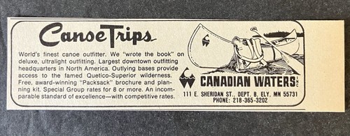 1980 canoe trips canadian - canoe,