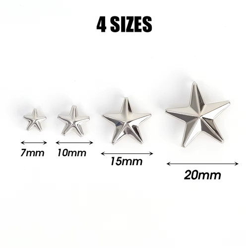 Metal silver star rivets - rivets, for