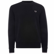 BNWT Fred Perry M7535 Crew Neck Sweatshirt RRP £90 2XL Light Sage or Black