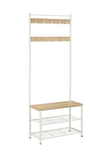 Oak white coat stand hat - white,