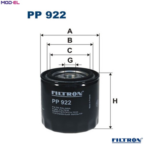 Fuel filter 922 - filter, pp