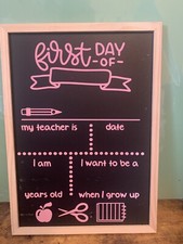 First day of school blackboard
