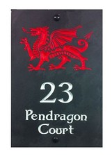 Engraved slate house plaque - slate,